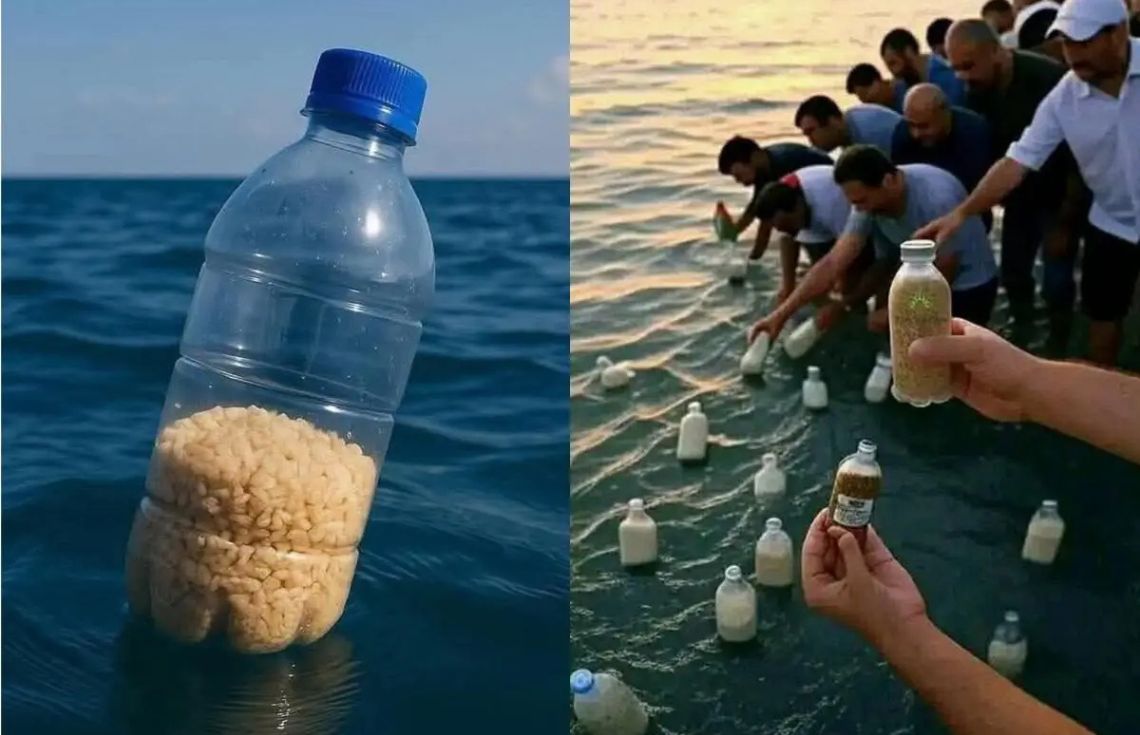 ކާބޯތަކެތި ޣައްޒާއަަށް ފޯރުކޮށްދިނުމުގެ އުންމީދުގައި މިޞްރުގެ ރައްޔިތުން ފުޅީގައި ކަނޑު މެދުވެރިކޮށް ކާނާ ފޮނުވަައިފި