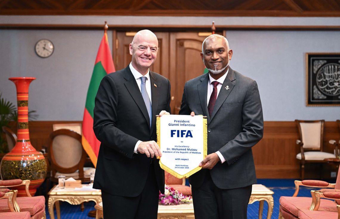 ފީފާގެ ރައީސް އިންފަންޓީނޯގެ އިޙްތިރާމްގެ ޒިޔާރާތް: ރާއްޖޭގައި ފުޓުބޯޅަ ކުރިއަރުވާނެ ކަމުގެ ޔަޤީންކަން