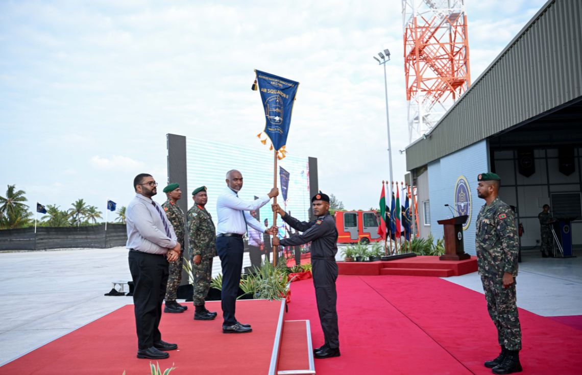 ރާއްޖޭގެ ޤައުމީ ދިފާޢީ ބާރުގެ ފުރަތަމަ އެއަރ ސްޓޭޝަން ރައީސުލްޖުމްހޫރިއްޔާ އިފްތިތާޙުކޮށްދެއްވައިފި