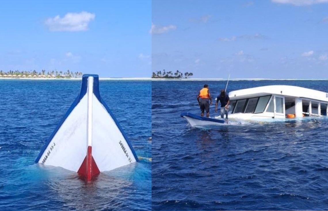 ދެ ދޯނި ޖެހި ހިނގި އެކްސިޑެންޓެއްގައި އެއް ދޯނި އަޑިއަށް