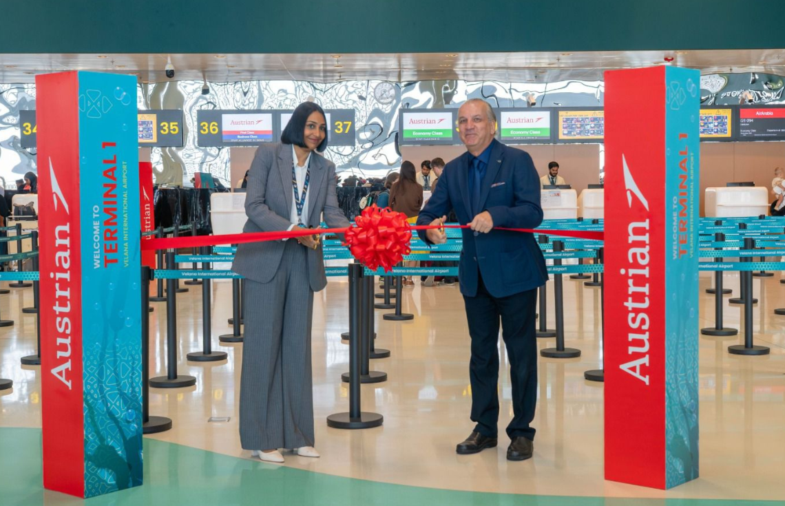 ވީއައިއޭގެ އައު ޓާރމިނަލުން އޮސްޓްރިއަން އެއާރލައިންސްއަށް ޚިދުމަތް ދޭން ފަށައިފި