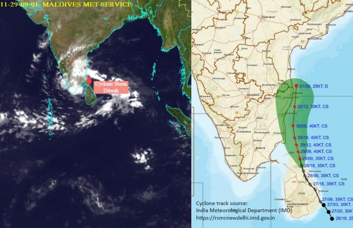 ތޫފާން 'ޑިޓްވާ' ރާއްޖެއާ ދުރަށް ދަތުރުކުރަމުންދިޔަ ނަމަވެސް ކުރިއަށް އޮތް 24 ގަޑިއިރު ވިއްސާރަކުރާނެ: މެޓް