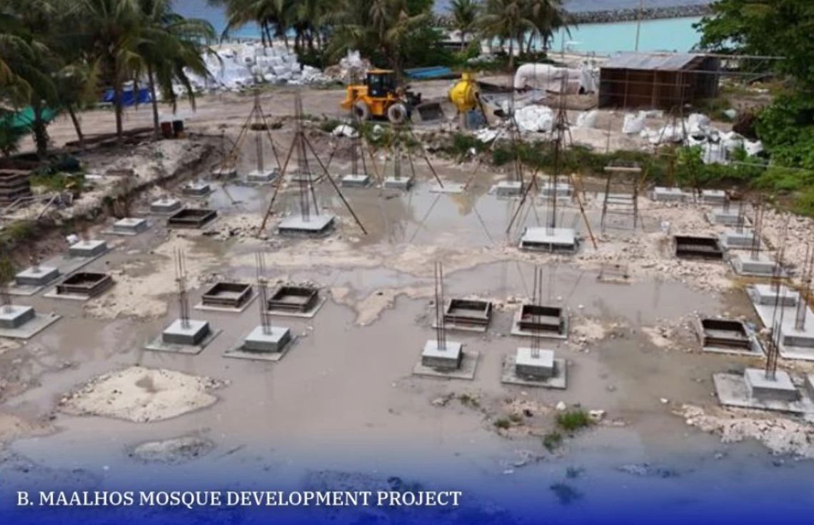 ބ. މާޅޮހުގައި ޢިމާރާތްކުރާ މިސްކިތުގެ އަދާހަމަ: ފައުންޑޭޝަންގެ މަސައްކަތް ކުރިއަށް