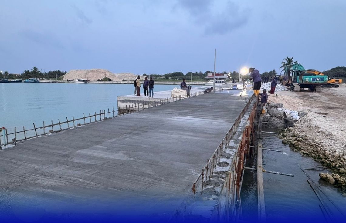 މިލަންދޫ ބަނދަރު ތަރައްޤީކުރުމުގެ %57 މަސައްކަތް ނިމިއްޖެ: އެމްޓީސީސީ