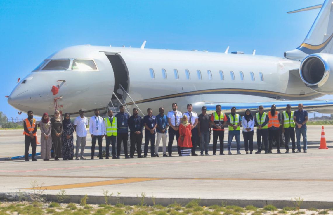 ފުރަތަމަ ފަހަރަށް ހަނިމާދޫ އެއާޕޯޓަށް ކޮމާޝަލް ޖެޓެއް ޖައްސައިފި