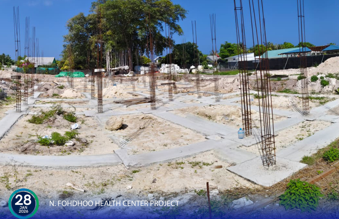 ފޮއްދޫ ޞިއްޙީ މަރުކަޒުގެ ފައުންޑޭޝަން މަސައްކަތުގެ 95 އިންސައްތަ ނިންމާލައިފި