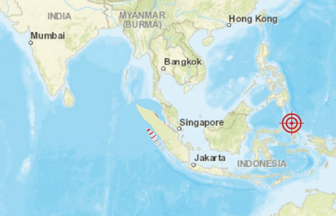 އިންޑޮނޭޝިއާގެ މޮލުކާ ކަނޑުގެ ސަރަޙައްދަށް ބާރުގަދަ ބިންހެލުމެއް، ރާއްޖެއަށް ނުރައްކަލެއް ނެތް!