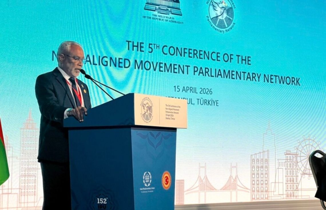 އިންޓަރ-ޕާލިމެންޓަރީ ޔުނިއަންގެ 152 ވަނަ އެސެމްބްލީގެ ހަވާސާގައި ބޭއްވި ކޮންފަރެންސެއްގައި މަޖިލީހުގެ ރައީސް ތަޤުރީރުކުރައްވައިފި