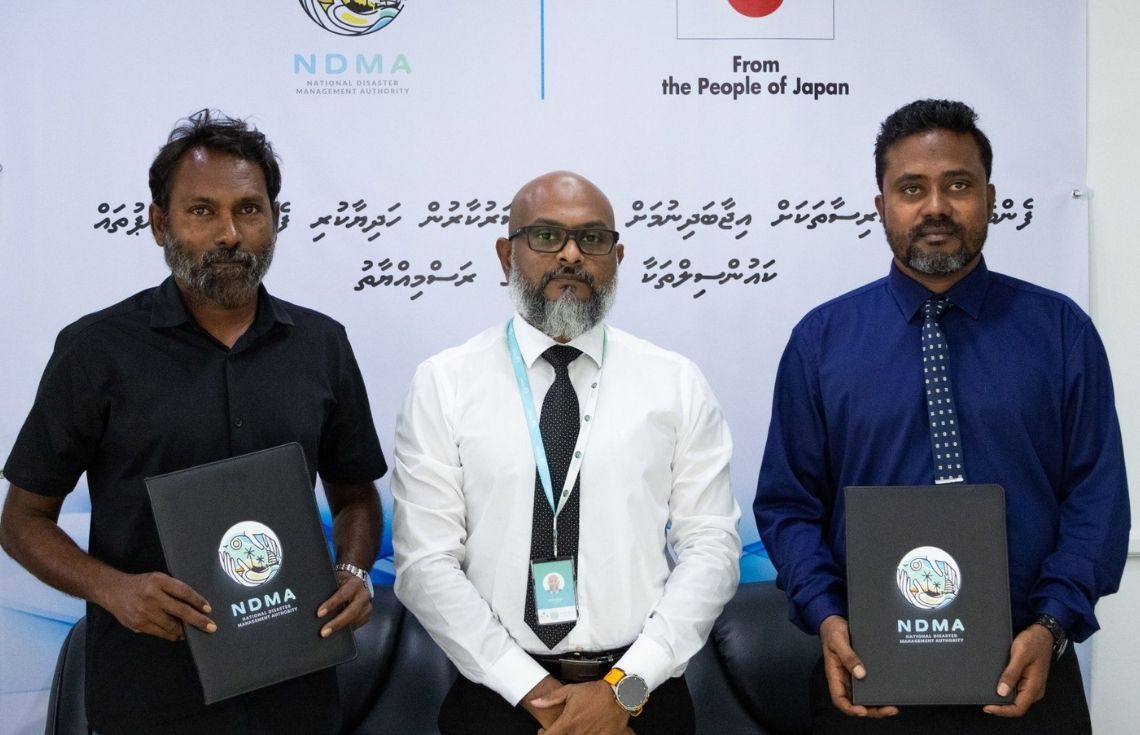 ޖަޕާނުން ހަދިޔާކުރި ފެން ހިންދާ ޕަންޕުތައް ރަށްތަކާ ހަވާލުކުރަން ފަށައިފި