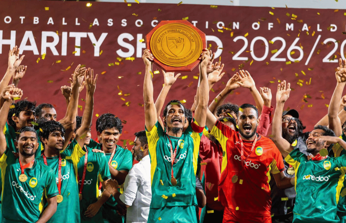 ނިއުރޭޑިއަންޓުގެ ދެ ގޯލުގެ ލީޑު ގެއްލުވާލައި މާޒިޔާއިން ޗެރިޓީ ޝީލްޑް ކާމިޔާބުކޮށްފި