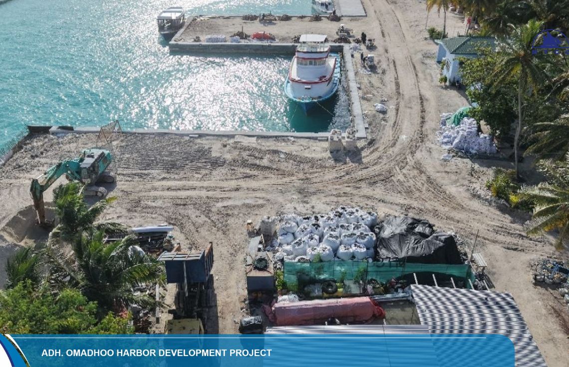 އދ. އޮމަދޫ ބަނދަރު ތަރައްގީ ކުރުމުގެ މަޝްރޫއުގެ %51 ނިމިއްޖެ